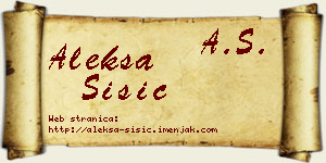 Aleksa Šišić vizit kartica
